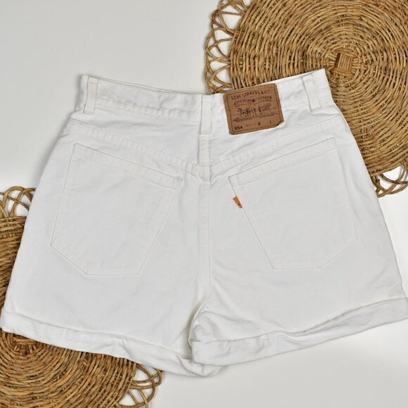 Levi's Pants - Vintage Orange Tab Levi's 954 White Cuffed Denim Shorts